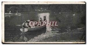 Old Postcard Bois De Boulogne Good Boating Party