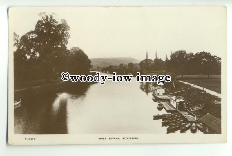 tp9213 - Worcs - Early View down the River Severn, at Stourport - Postcard