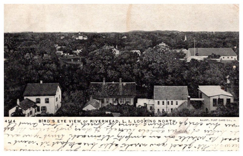 New York Long Island Bird's Eye View of Riverhead Looking North