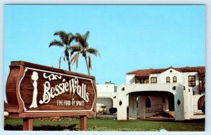 ANAHEIM, California CA ~ Advertising BESSIE WALLS Restaurant c1970s Postcard