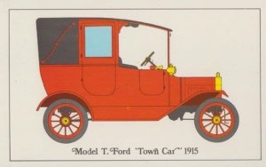 Model T Ford Town 1915 WW1 4 Cylinder Tin Lizzie Classic Car Postcard