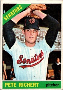 1966 Topps Baseball Card Pete Richert Washington Senators sk3028