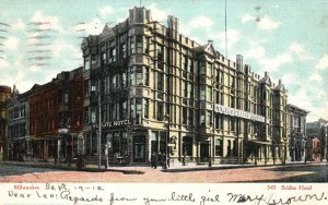 Vintage Postcard 1910 Schlitz Hotel Building Milwaukee Wisconsin WI