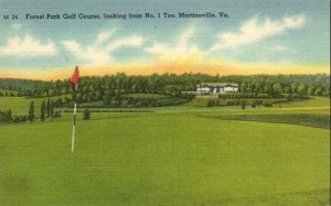 PC GOLF, VA, MARTINSVILLE, FORST PARK GOLF COURSE, Vintage Postcard (b45881)