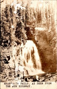 RPPC Wyoming Beartooth Falls as seen from the new highway