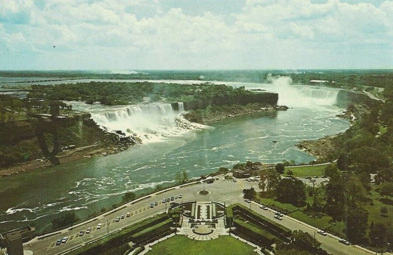 General View of Niagara Falls Oneida Tower Canada Vintage Postcard  