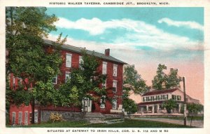 Vintage Postcard Historic Walker Tavern Cambridge Irish Hills Brooklyn Michigan