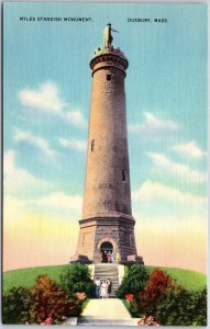 Myles Standish Monument Duxbury Massachusetts MA Tower Visitors Postcard