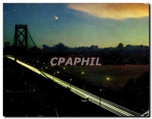 Postcard Old San Francisco Bay Bridge at night This is one of the outstanding...