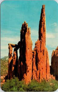 Ruins Montezuma Temple Garden Gods Pikes Peak Region CO Colorado Postcard UNP 