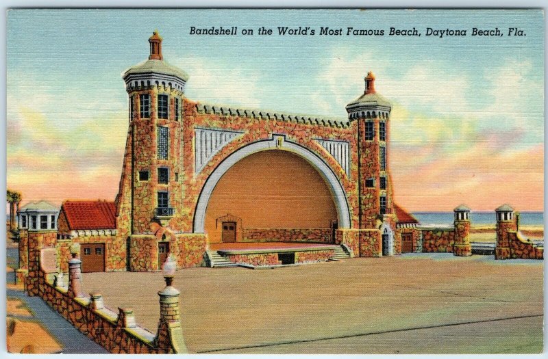 1937 Daytona Beach, Fla. Bandshell Auditorium Concert Band Hall Outdoor Vtg A228