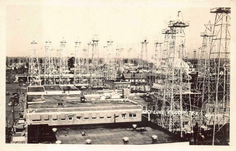 RPPC OIL FIELDS SKYLINE KILGORE TEXAS REAL PHOTO POSTCARD (1940s)