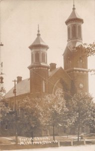 J80/ Mt Vernon Ohio RPPC Postcard c1910 Baptist Church Building 186