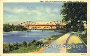 Mississippi and Bridges - Clinton, Iowa IA