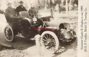 Franklin Model D Touring Car - Governor Charles Hughes - New York - RPPC 1909