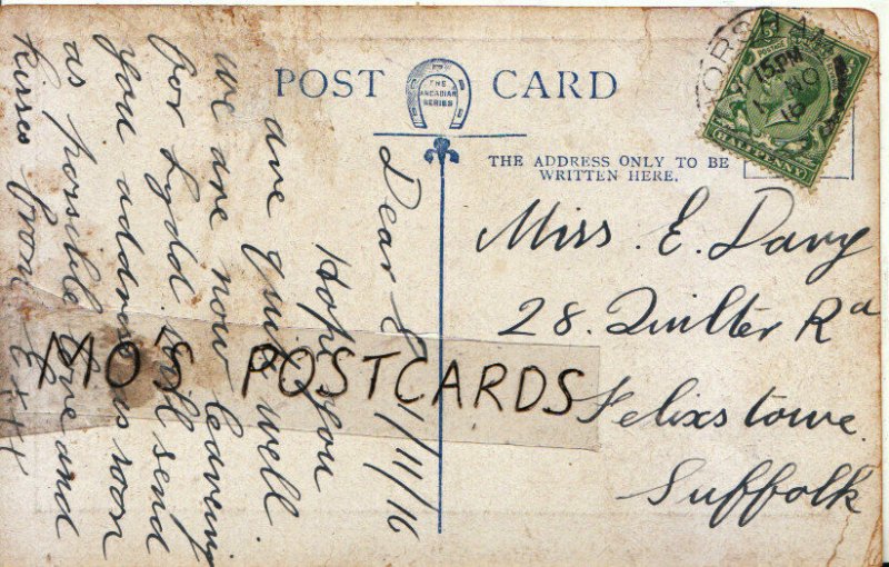 Genealogy Postcard - Davy - 28 Quilter Road - Felixstowe - Suffolk - Ref 6672A