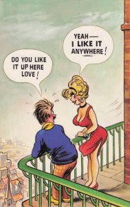 Lady Wants Vertigo Skyscraper Sex 1970s Disaster Comic Postcard