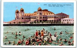 Postcard - New Saltair Pavilion and Bathers, Great Salt Lake - Magna, Utah