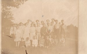 Vintage Postcard 1910s Portrait Beautiful Girls and Handsome Boys School Reunion 