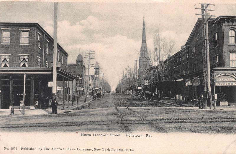 North Hannover Street, Pottstown, Pennsylvania, Early Postcard, Unused