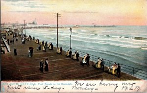 Tucks 1089 Atlantic City NJ Chair Parade on Boardwalk c1906 Vintage Postcard N66