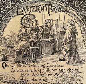 Eastern Travel Poem 1892 Victorian Art Woodcut Printing Ephemera DWY10B