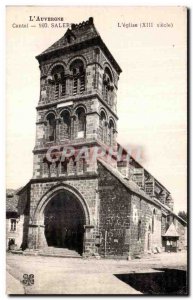 Old Postcard The Salers Cantal Auvergne The church