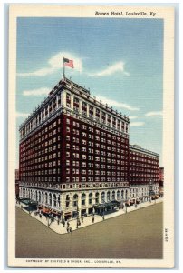 c1940's Brown Hotel & Restaurant Building Louisville Kentucky Vintage Postcard