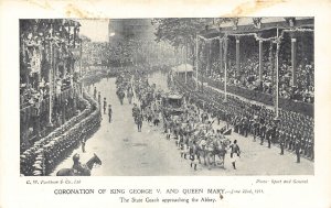 A983 Royalty Coronation of King George V Queen Mary 1911 near Abbey postcard