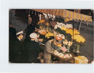 Postcard San Francisco Flower Stand, San Francisco, California