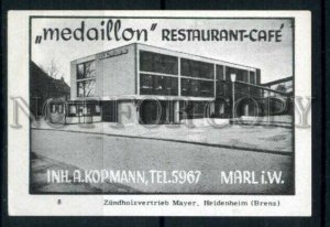 500295 GERMANY ADVERTISING restoran Medaillon Old match label