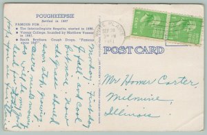 Poughkeepsie New York~Smith Brothers Restaurant Dining Room~Art on Wall~1951 