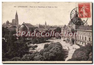 Postcard Old Strasbourg Place de la Republique and the Rhine Palace