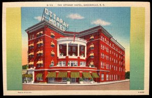 Vintage Postcard 1930-1945 The Ottaray Hotel, Greenville, South Carolina (SC)