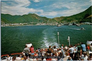 Cook Strait Rail Ferry Clearing Picton New Zealand Postcard