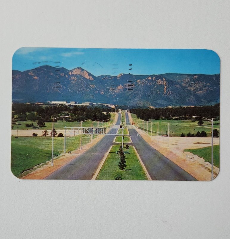 US Air Force Academy North Entrance Drive Colorado Springs CO Postcard Posted