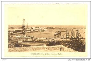 BARCELONA, Aerial View of Port and Harbour, Cataluna, Spain, 10-20s