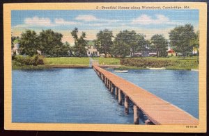 Vintage Postcard 1944 Beautiful Homes Along the Waterfront, Cambridge, Maryland