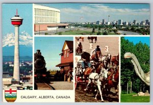 Calgary Alberta Canada, Chrome Multiview Postcard, 5 Views