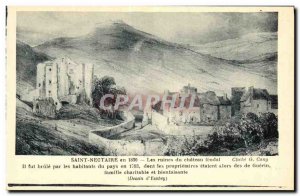 Old Postcard St Nectaire in 1830 Ruins of Chateau Feodal
