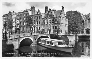 B92863 amsterdam  voorburgwal met huis   grachten ship real photo netherlands