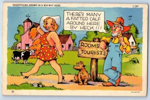 1941 Humor There's Many A Fatted Calf Around Here By Check Red Lodge MT Postcard