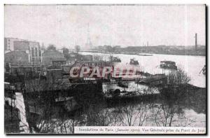 Old Postcard Paris Floods January 1910 General view taken at day Eiffel Tower