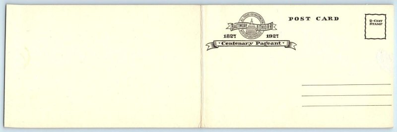 Double Postcard BALTIMORE & OHIO RAILROAD ~ Centenary Pageant 1927 MALLET Train