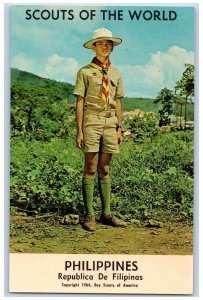 Philippines Postcard Boy Scouts Of The World Scene Field 1964 Unposted Vintage