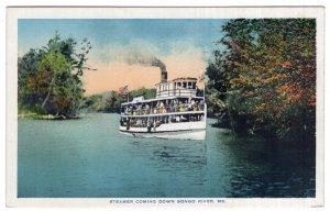 Steamer Coming Down Songo River, Me.