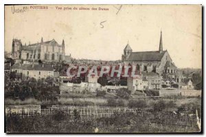 Old Postcard Poitiers View from the hill of the Dunes