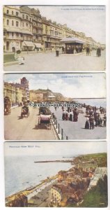 tp9803 - Sussex - Cards x 3, Everfield Place, Parade, Coast Hastings - postcard