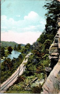 Postcard OH Muskingum County Zanesville View near Black Hand Railroad 1909 B3