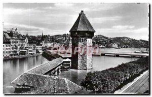 Old Postcard Luzern Kapellbrucke